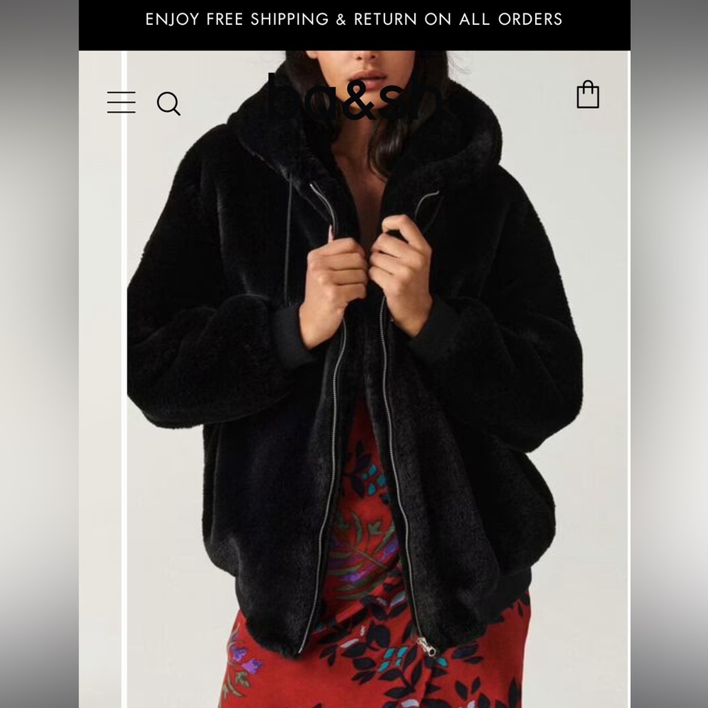 Ba&sh wallace faux fur jacket